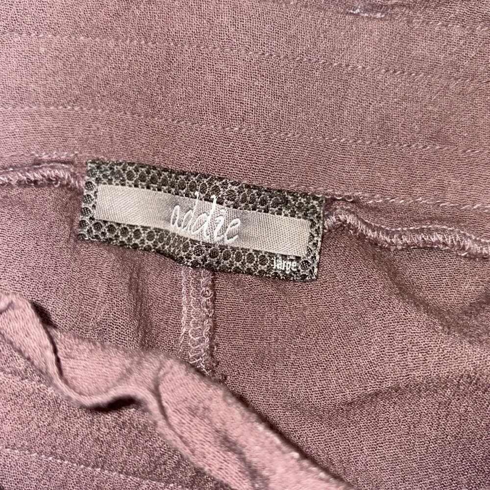 Addie capri pants pull on stretchy waist fabric tie side pockets size large